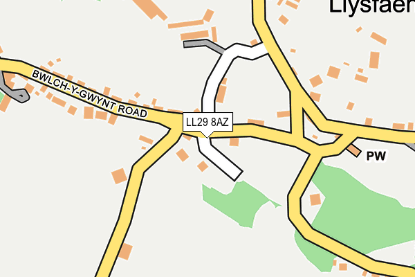 LL29 8AZ map - OS OpenMap – Local (Ordnance Survey) LL29 8AZ map - OS OpenMap – Local (Ordnance Survey)