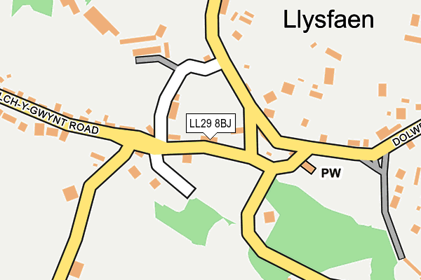 LL29 8BJ map - OS OpenMap – Local (Ordnance Survey) LL29 8BJ map - OS OpenMap – Local (Ordnance Survey)