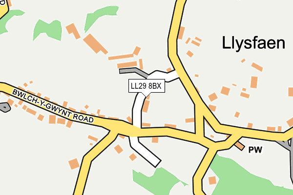LL29 8BX map - OS OpenMap – Local (Ordnance Survey) LL29 8BX map - OS OpenMap – Local (Ordnance Survey)