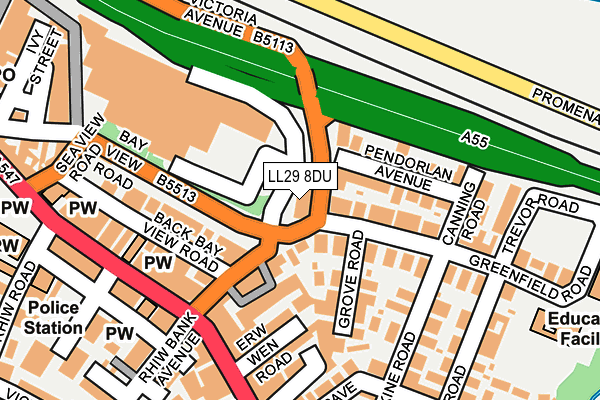 LL29 8DU map - OS OpenMap – Local (Ordnance Survey) LL29 8DU map - OS OpenMap – Local (Ordnance Survey)