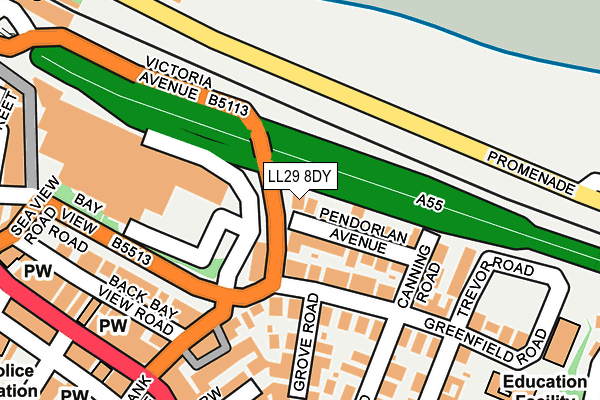 LL29 8DY map - OS OpenMap – Local (Ordnance Survey) LL29 8DY map - OS OpenMap – Local (Ordnance Survey)