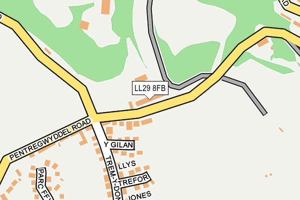 LL29 8FB map - OS OpenMap – Local (Ordnance Survey) LL29 8FB map - OS OpenMap – Local (Ordnance Survey)