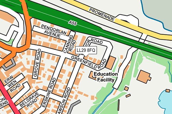 LL29 8FQ map - OS OpenMap – Local (Ordnance Survey) LL29 8FQ map - OS OpenMap – Local (Ordnance Survey)