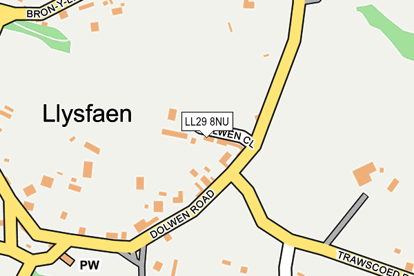 LL29 8NU map - OS OpenMap – Local (Ordnance Survey) LL29 8NU map - OS OpenMap – Local (Ordnance Survey)
