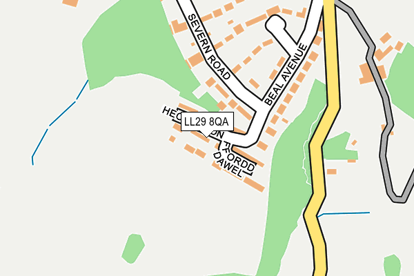 LL29 8QA map - OS OpenMap – Local (Ordnance Survey) LL29 8QA map - OS OpenMap – Local (Ordnance Survey)