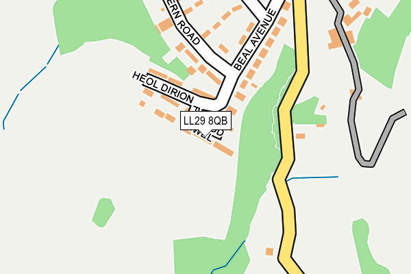 LL29 8QB map - OS OpenMap – Local (Ordnance Survey) LL29 8QB map - OS OpenMap – Local (Ordnance Survey)