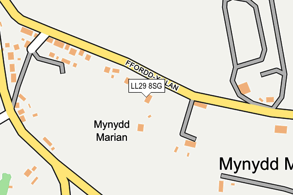 LL29 8SG map - OS OpenMap – Local (Ordnance Survey) LL29 8SG map - OS OpenMap – Local (Ordnance Survey)