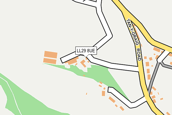 LL29 8UE map - OS OpenMap – Local (Ordnance Survey) LL29 8UE map - OS OpenMap – Local (Ordnance Survey)