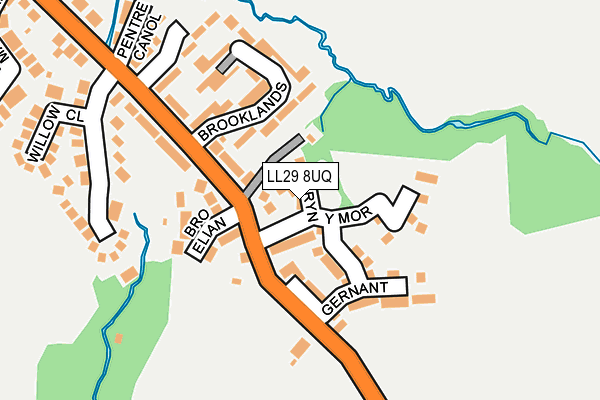 LL29 8UQ map - OS OpenMap – Local (Ordnance Survey) LL29 8UQ map - OS OpenMap – Local (Ordnance Survey)