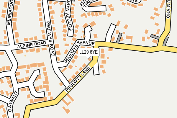 LL29 8YE map - OS OpenMap – Local (Ordnance Survey) LL29 8YE map - OS OpenMap – Local (Ordnance Survey)
