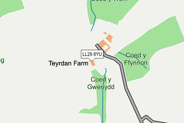 LL29 8YU map - OS OpenMap – Local (Ordnance Survey) LL29 8YU map - OS OpenMap – Local (Ordnance Survey)