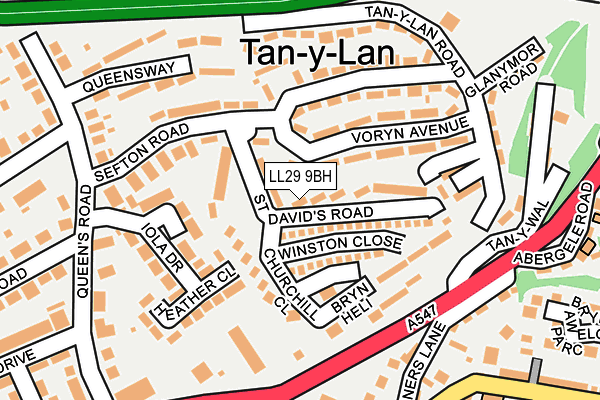 LL29 9BH map - OS OpenMap – Local (Ordnance Survey) LL29 9BH map - OS OpenMap – Local (Ordnance Survey)