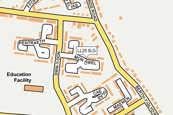 LL29 9LG map - OS OpenMap – Local (Ordnance Survey) LL29 9LG map - OS OpenMap – Local (Ordnance Survey)