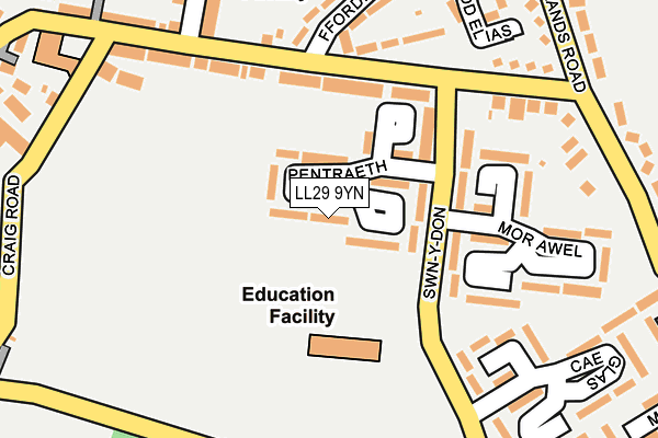 LL29 9YN map - OS OpenMap – Local (Ordnance Survey) LL29 9YN map - OS OpenMap – Local (Ordnance Survey)