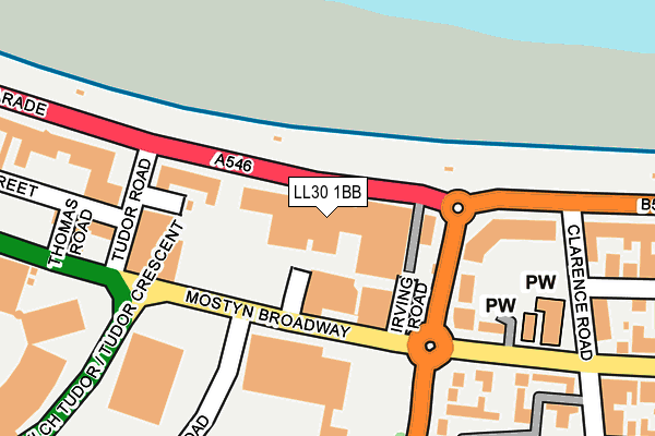 LL30 1BB map - OS OpenMap – Local (Ordnance Survey) LL30 1BB map - OS OpenMap – Local (Ordnance Survey)