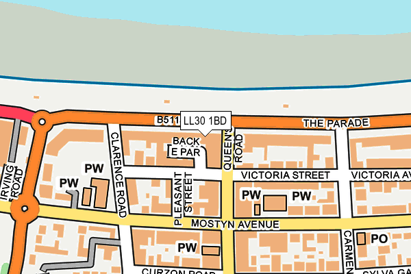 LL30 1BD map - OS OpenMap – Local (Ordnance Survey) LL30 1BD map - OS OpenMap – Local (Ordnance Survey)