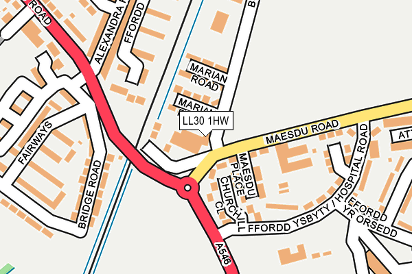 LL30 1HW map - OS OpenMap – Local (Ordnance Survey) LL30 1HW map - OS OpenMap – Local (Ordnance Survey)