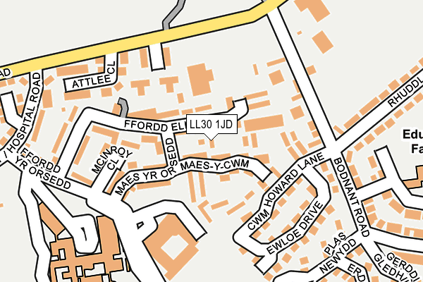 LL30 1JD map - OS OpenMap – Local (Ordnance Survey) LL30 1JD map - OS OpenMap – Local (Ordnance Survey)
