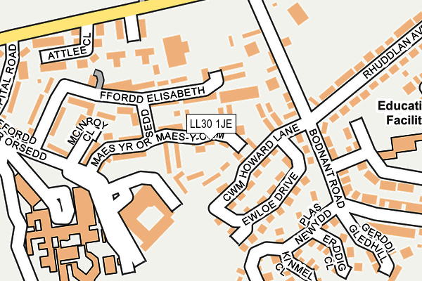 LL30 1JE map - OS OpenMap – Local (Ordnance Survey) LL30 1JE map - OS OpenMap – Local (Ordnance Survey)