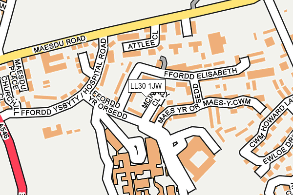 LL30 1JW map - OS OpenMap – Local (Ordnance Survey) LL30 1JW map - OS OpenMap – Local (Ordnance Survey)