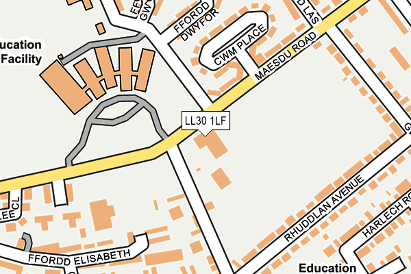 LL30 1LF map - OS OpenMap – Local (Ordnance Survey) LL30 1LF map - OS OpenMap – Local (Ordnance Survey)