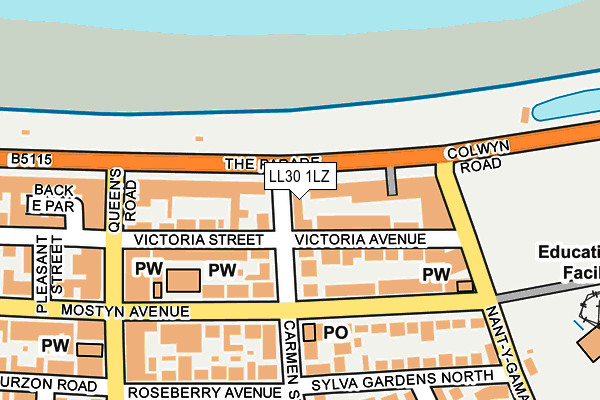 LL30 1LZ map - OS OpenMap – Local (Ordnance Survey) LL30 1LZ map - OS OpenMap – Local (Ordnance Survey)