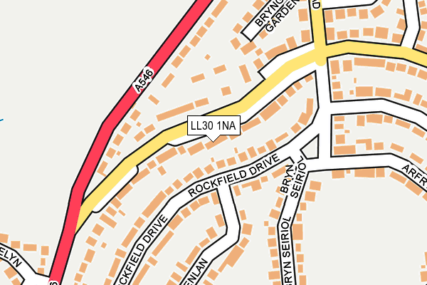 LL30 1NA map - OS OpenMap – Local (Ordnance Survey) LL30 1NA map - OS OpenMap – Local (Ordnance Survey)