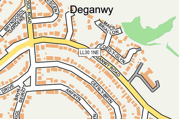 LL30 1NE map - OS OpenMap – Local (Ordnance Survey) LL30 1NE map - OS OpenMap – Local (Ordnance Survey)