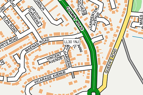 LL30 1NJ map - OS OpenMap – Local (Ordnance Survey) LL30 1NJ map - OS OpenMap – Local (Ordnance Survey)