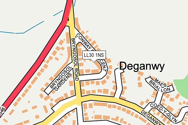 LL30 1NS map - OS OpenMap – Local (Ordnance Survey) LL30 1NS map - OS OpenMap – Local (Ordnance Survey)