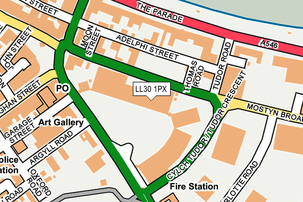 LL30 1PX map - OS OpenMap – Local (Ordnance Survey) LL30 1PX map - OS OpenMap – Local (Ordnance Survey)