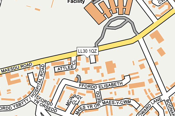 LL30 1QZ map - OS OpenMap – Local (Ordnance Survey) LL30 1QZ map - OS OpenMap – Local (Ordnance Survey)
