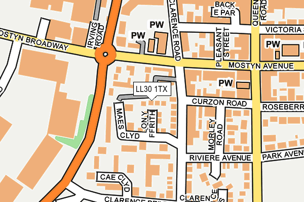 LL30 1TX map - OS OpenMap – Local (Ordnance Survey) LL30 1TX map - OS OpenMap – Local (Ordnance Survey)