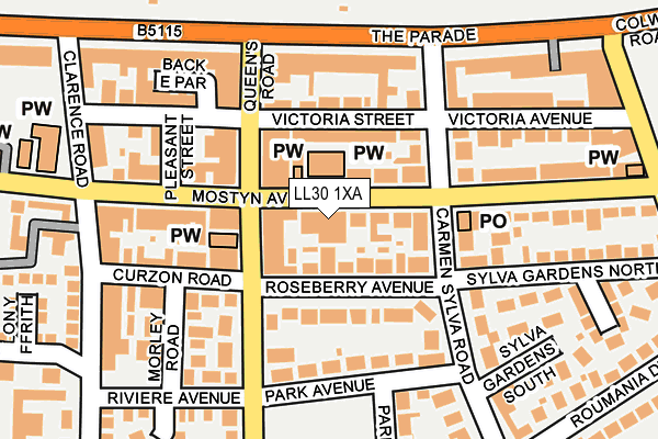 LL30 1XA map - OS OpenMap – Local (Ordnance Survey) LL30 1XA map - OS OpenMap – Local (Ordnance Survey)