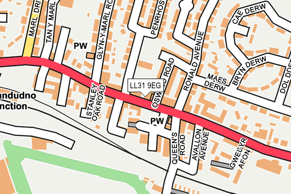 LL31 9EG map - OS OpenMap – Local (Ordnance Survey) LL31 9EG map - OS OpenMap – Local (Ordnance Survey)