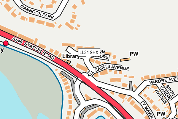 LL31 9HX map - OS OpenMap – Local (Ordnance Survey) LL31 9HX map - OS OpenMap – Local (Ordnance Survey)