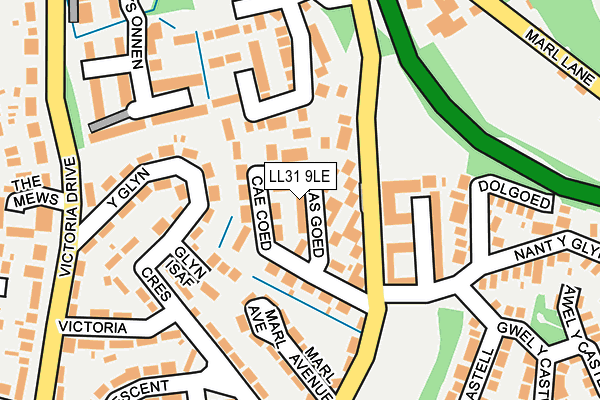 LL31 9LE map - OS OpenMap – Local (Ordnance Survey) LL31 9LE map - OS OpenMap – Local (Ordnance Survey)