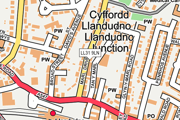 LL31 9LN map - OS OpenMap – Local (Ordnance Survey) LL31 9LN map - OS OpenMap – Local (Ordnance Survey)