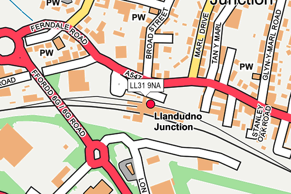 LL31 9NA map - OS OpenMap – Local (Ordnance Survey) LL31 9NA map - OS OpenMap – Local (Ordnance Survey)