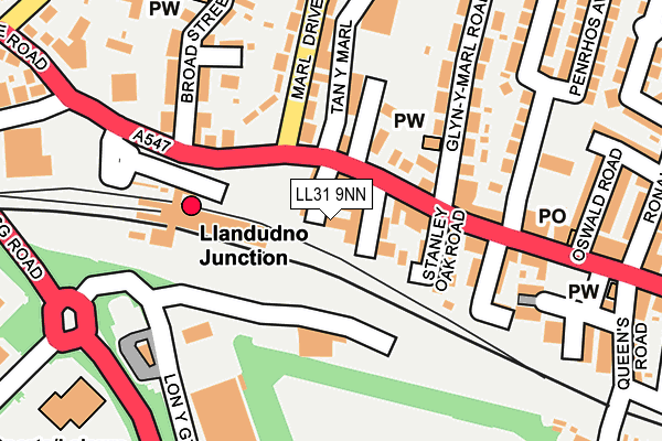 LL31 9NN map - OS OpenMap – Local (Ordnance Survey) LL31 9NN map - OS OpenMap – Local (Ordnance Survey)