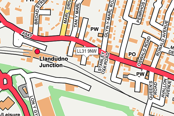 LL31 9NW map - OS OpenMap – Local (Ordnance Survey) LL31 9NW map - OS OpenMap – Local (Ordnance Survey)