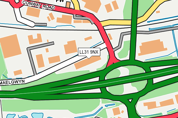 LL31 9NX map - OS OpenMap – Local (Ordnance Survey) LL31 9NX map - OS OpenMap – Local (Ordnance Survey)