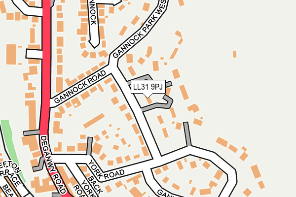 LL31 9PJ map - OS OpenMap – Local (Ordnance Survey) LL31 9PJ map - OS OpenMap – Local (Ordnance Survey)