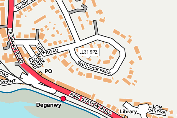 LL31 9PZ map - OS OpenMap – Local (Ordnance Survey) LL31 9PZ map - OS OpenMap – Local (Ordnance Survey)