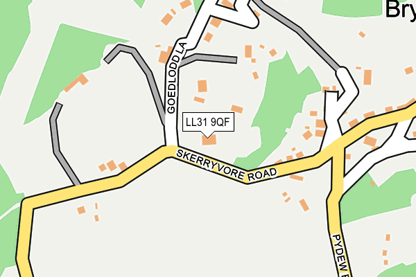 LL31 9QF map - OS OpenMap – Local (Ordnance Survey) LL31 9QF map - OS OpenMap – Local (Ordnance Survey)