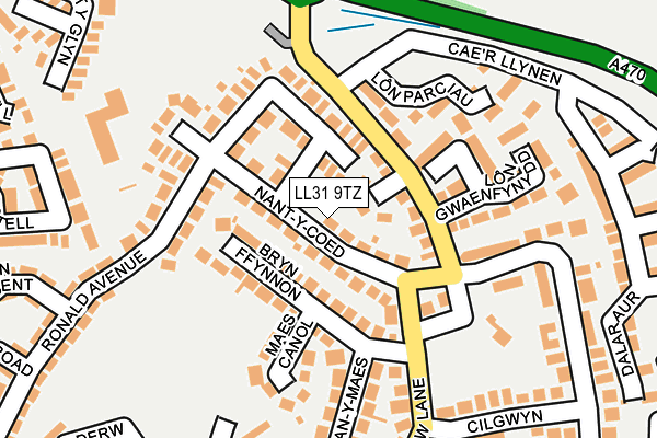 LL31 9TZ map - OS OpenMap – Local (Ordnance Survey) LL31 9TZ map - OS OpenMap – Local (Ordnance Survey)