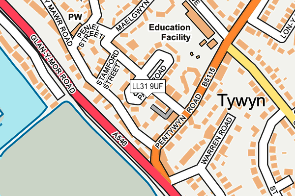 LL31 9UF map - OS OpenMap – Local (Ordnance Survey) LL31 9UF map - OS OpenMap – Local (Ordnance Survey)
