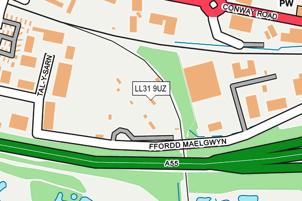 LL31 9UZ map - OS OpenMap – Local (Ordnance Survey) LL31 9UZ map - OS OpenMap – Local (Ordnance Survey)