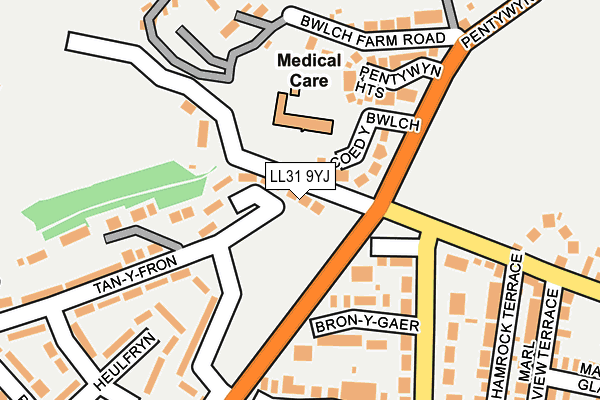 LL31 9YJ map - OS OpenMap – Local (Ordnance Survey) LL31 9YJ map - OS OpenMap – Local (Ordnance Survey)