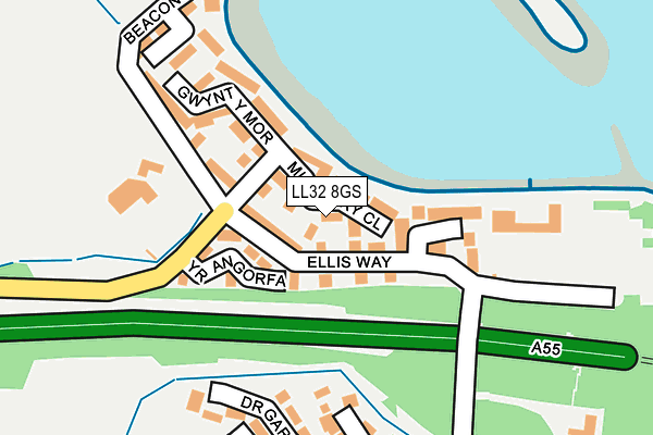 LL32 8GS map - OS OpenMap – Local (Ordnance Survey) LL32 8GS map - OS OpenMap – Local (Ordnance Survey)